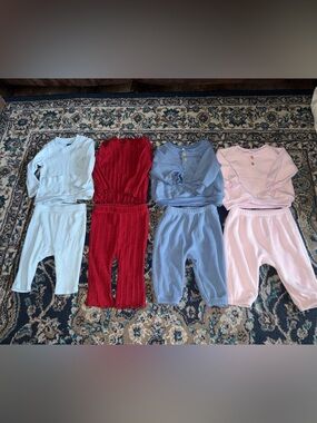 Old Navy Two-Piece Baby Outfit Set Bundle in Red, Blue, Pink, and Light Blue